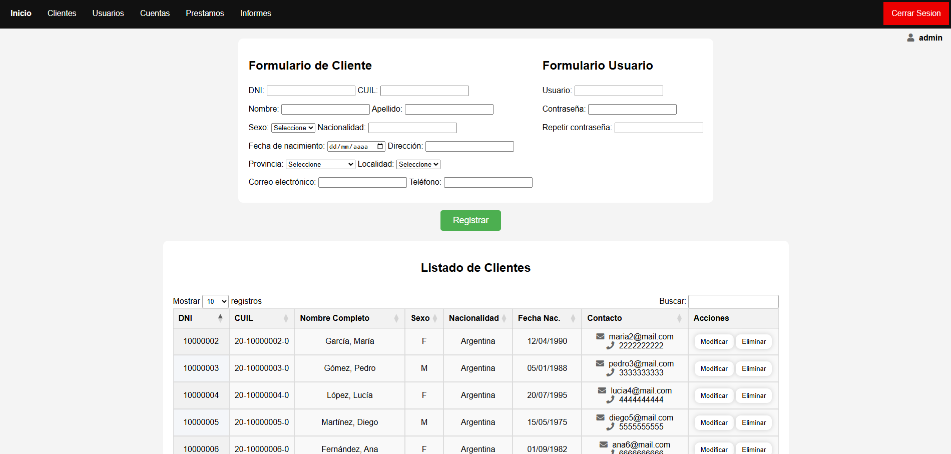 Sistema de Stock en desarrollo